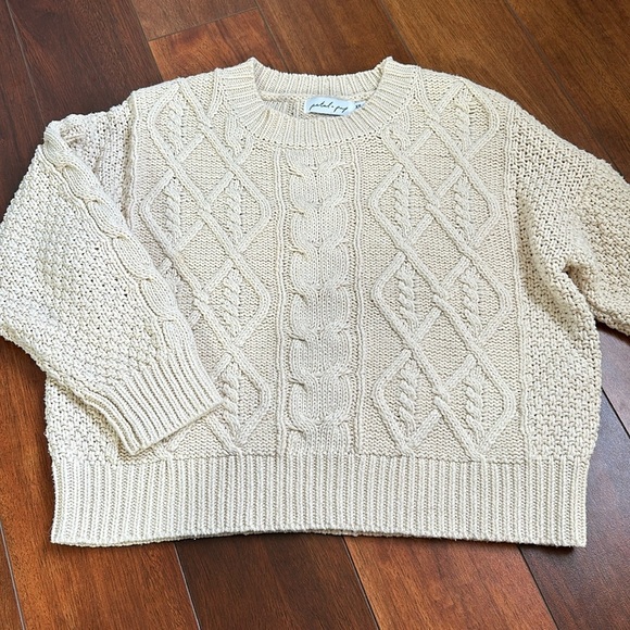 Petal & Pup Cable Knit Cream Sweater XS - Picture 1 of 6